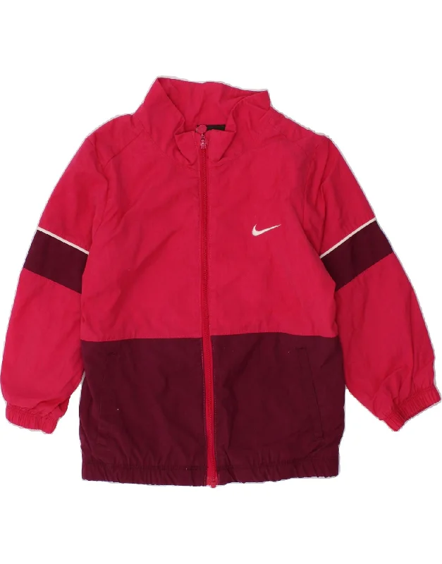 men's winter jackets with fur lining -NIKE Baby Girls Tracksuit Top Jacket 18-24 Months Pink Colourblock