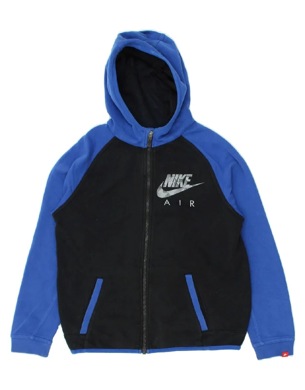 men's colorful sweaters -NIKE Boys Air Graphic Zip Hoodie Sweater 12-13 Years Large  Black