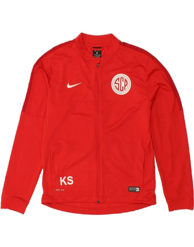 men's trendy jackets for winter -NIKE Boys Dri Fit Graphic Tracksuit Top Jacket 13-14 Years XL Red