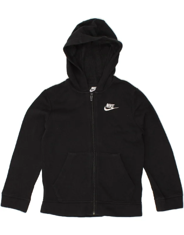 men's wool-blend sweaters -NIKE Boys Graphic Standard Fit Zip Hoodie Sweater 7-8 Years XS Black