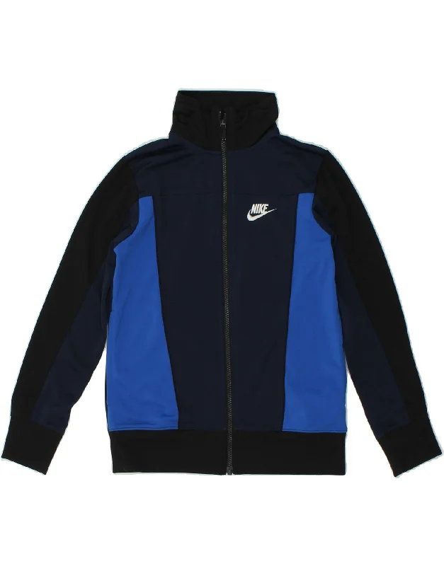 men's waterproof outdoor jackets -NIKE Boys Graphic Tracksuit Top Jacket 10-11 Years Medium  Navy Blue