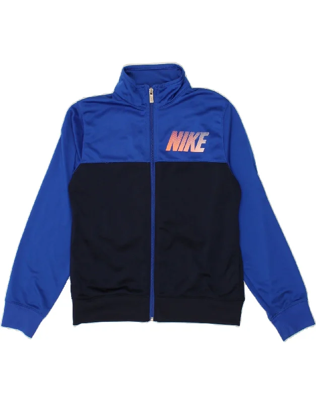 men's insulated winter jackets -NIKE Boys Graphic Tracksuit Top Jacket 12-13 Years Large Navy Blue