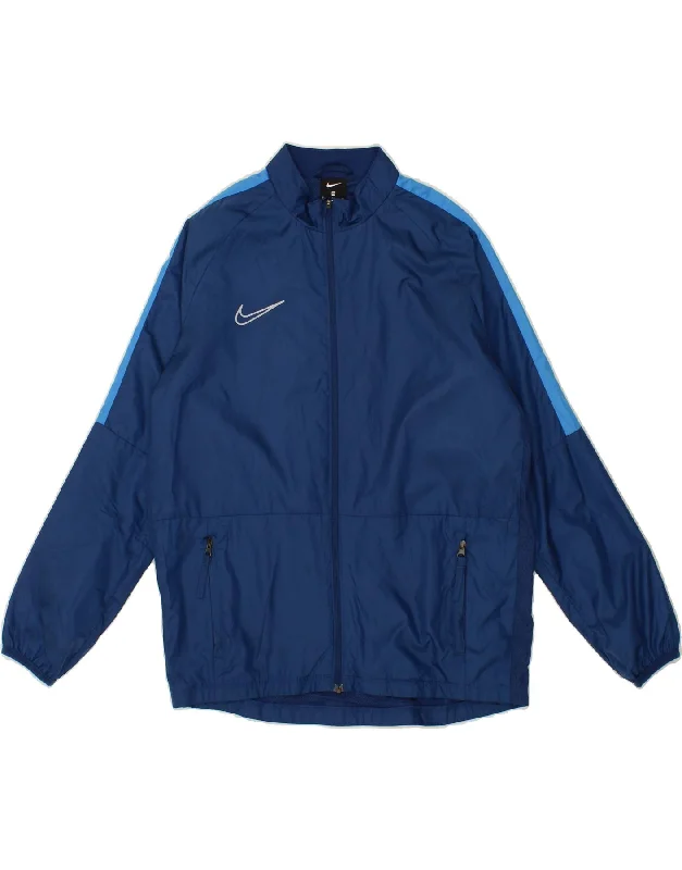 men's formal jackets -NIKE Boys Graphic Tracksuit Top Jacket 13-14 Years XL Navy Blue