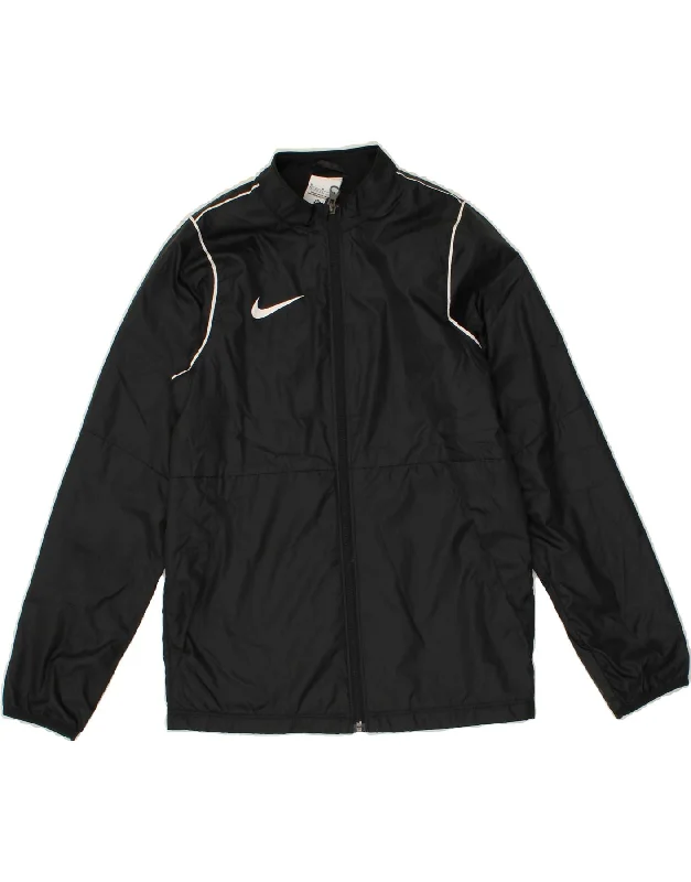 men's urban jackets -NIKE Boys Tracksuit Top Jacket 10-11 Years Medium  Black Polyester