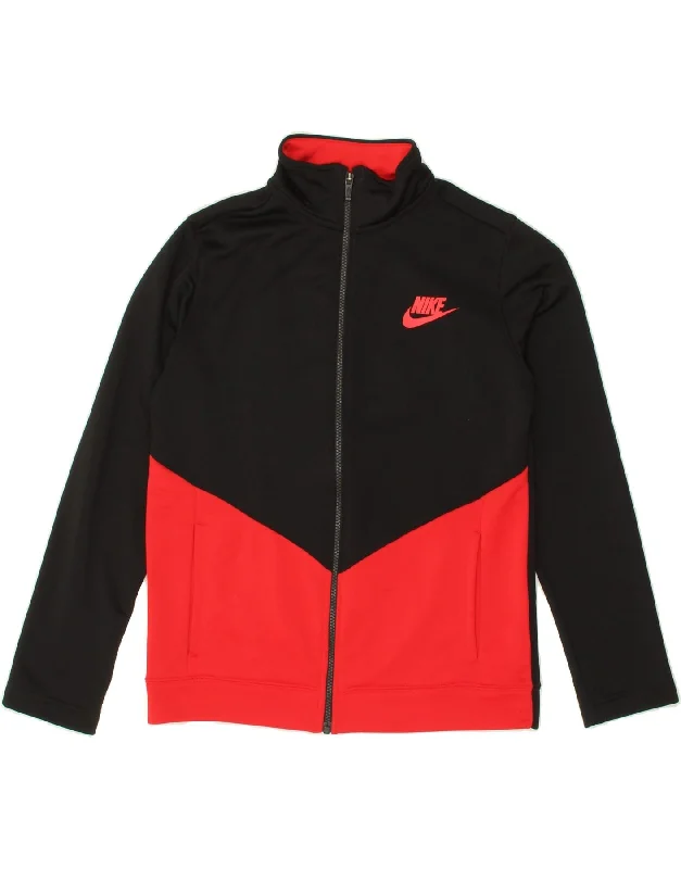 men's waterproof winter jackets -NIKE Boys Tracksuit Top Jacket 13-14 Years XL Black Colourblock Polyester