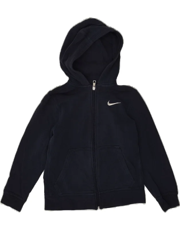 men's warm sweaters for winter -NIKE Boys Zip Hoodie Sweater 8-9 Years Small  Navy Blue Cotton