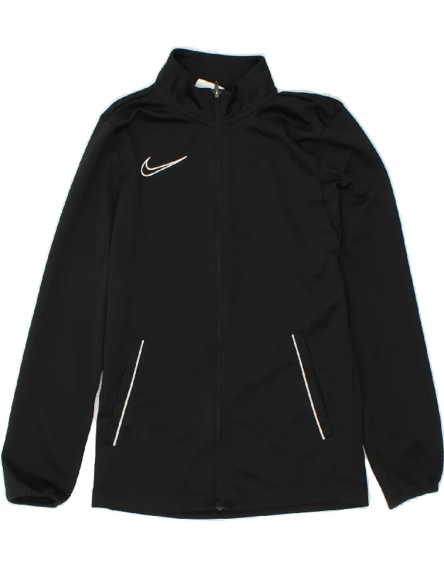 men's long trench jackets -NIKE Girls Dri Fit Tracksuit Top Jacket 10-11 Years Medium  Black