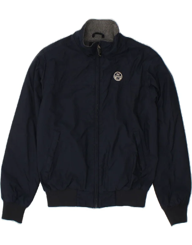 men's windbreakers -NORTH SAILS Boys Bomber Jacket 11-12 Years Navy Blue Polyamide