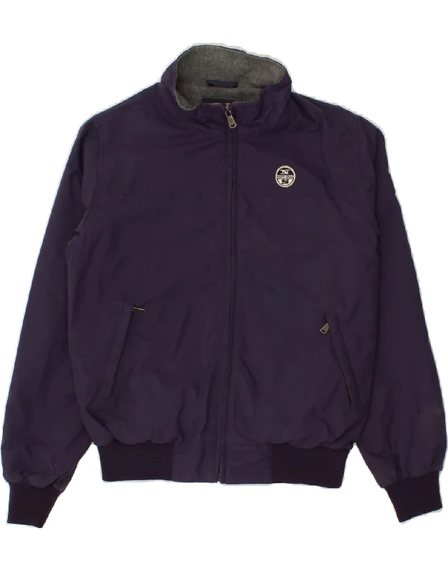 men's heavy-duty coats -NORTH SAILS Boys Bomber Jacket 11-12 Years Purple Polyamide