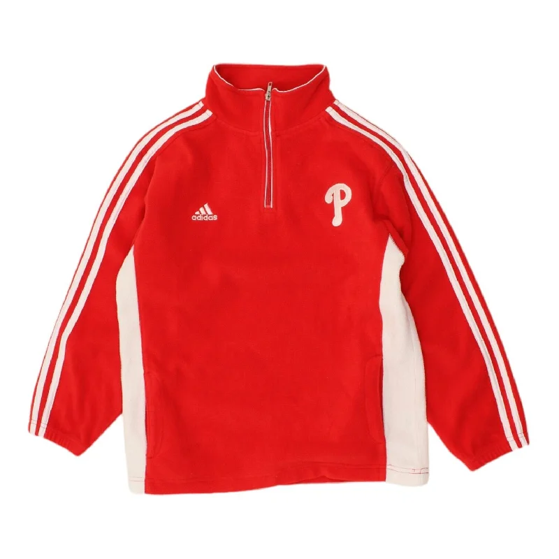 men's lightweight jackets -Philadelphia Phillies Adidas Boys Red Fleece Jacket | MLB Kids Sportswear VTG