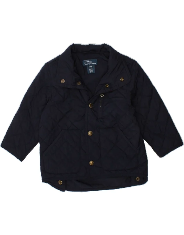 men's stylish outdoor jackets -POLO RALPH LAUREN Baby Boys Quilted Jacket 18-24 Months Navy Blue