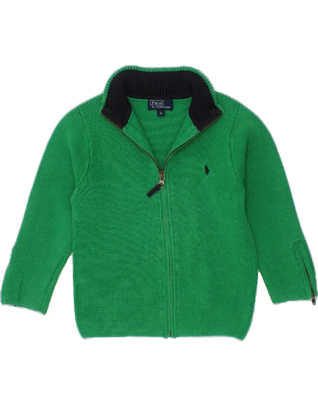 men's thick wool sweaters -POLO RALPH LAUREN Boys Cardigan Sweater 4-5 Years Green Cotton