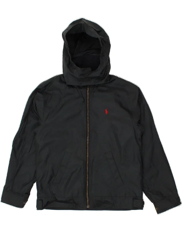 men's casual blazers -POLO RALPH LAUREN Boys Hooded Rain Jacket 7-8 Years Small  Navy Blue Nylon