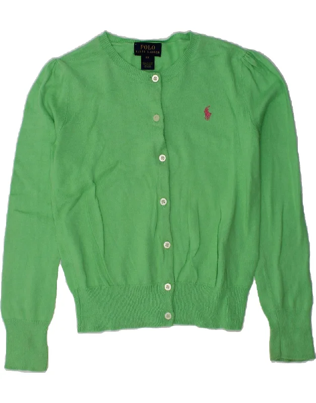 men's modern pullover sweaters -POLO RALPH LAUREN Girls Cardigan Sweater 5-6 Years Green Cotton