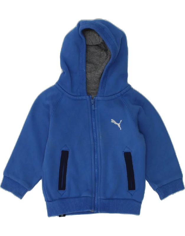 men's striped sweaters -PUMA Baby Boys Graphic Zip Hoodie Sweater 3-6 Months Blue Cotton