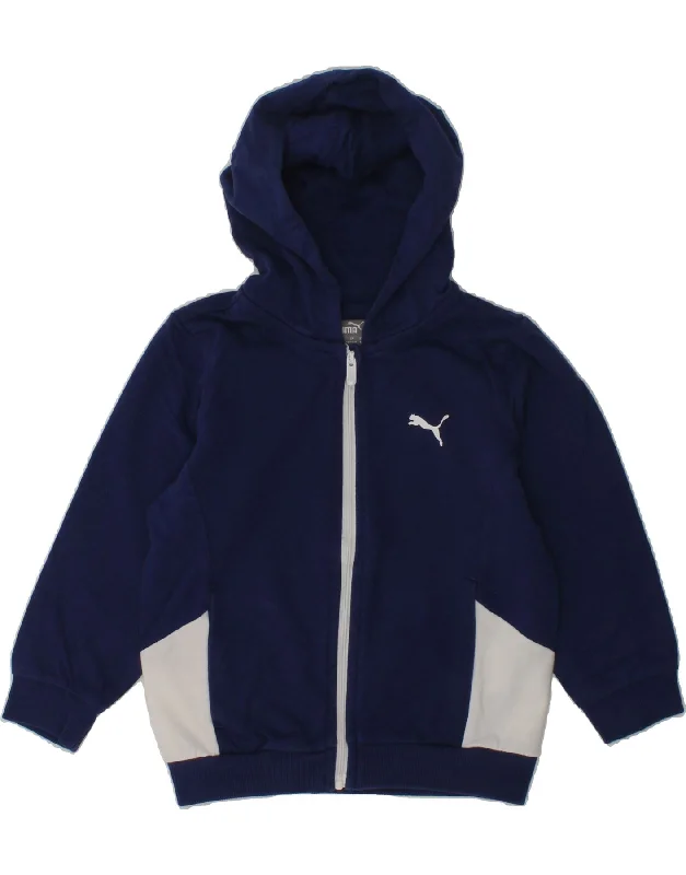 men's cashmere blend sweaters -PUMA Baby Boys Zip Hoodie Sweater 12-18 Months Navy Blue Cotton