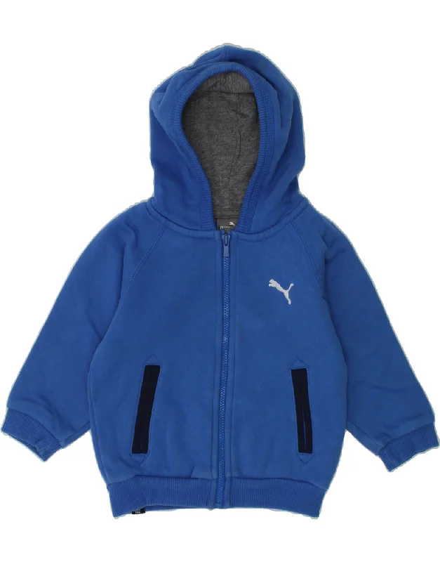 men's modern pullover sweaters -PUMA Baby Boys Zip Hoodie Sweater 9-12 Months Large  Blue Cotton