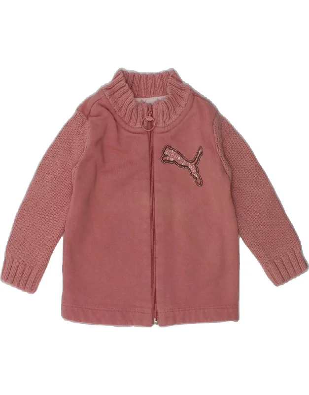 men's knitted winter sweaters -PUMA Baby Girls Graphic Cardigan Sweater 3-6 Months Pink Cotton