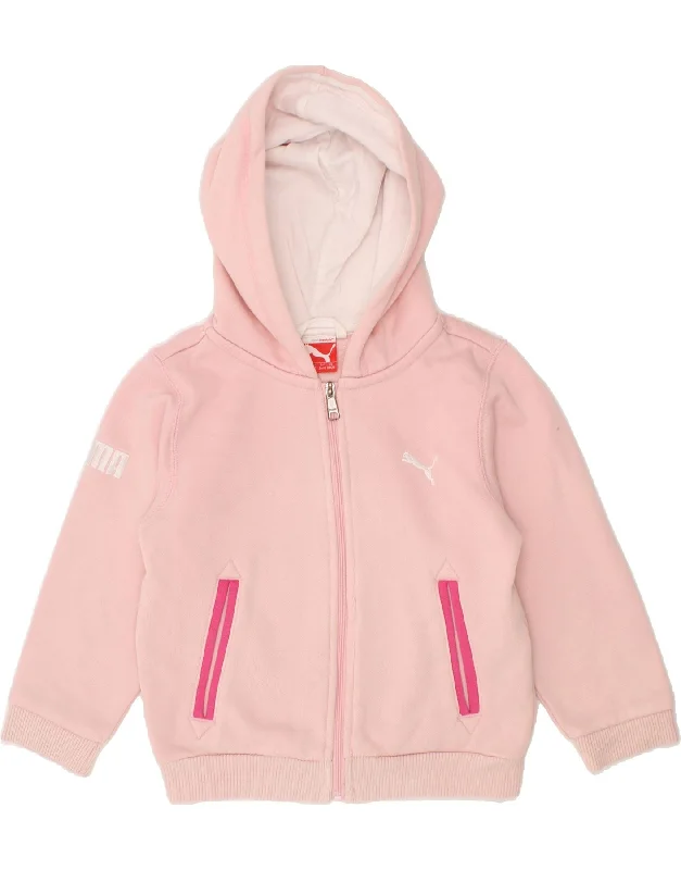 men's stylish sweaters -PUMA Baby Girls Graphic Zip Hoodie Sweater 18-24 Months Pink Cotton