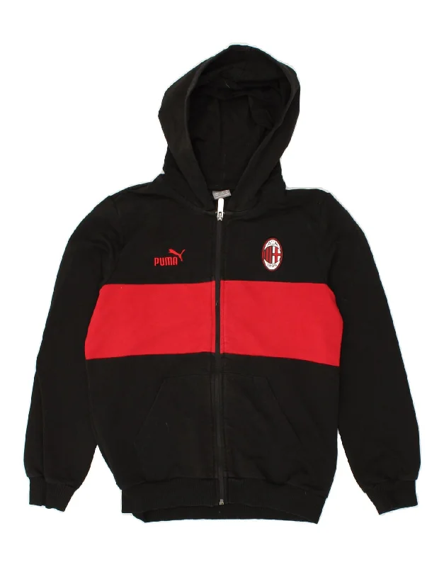 men's performance knit sweaters -PUMA Boys AC Milan Graphic Zip Hoodie Sweater 11-12 Years Black