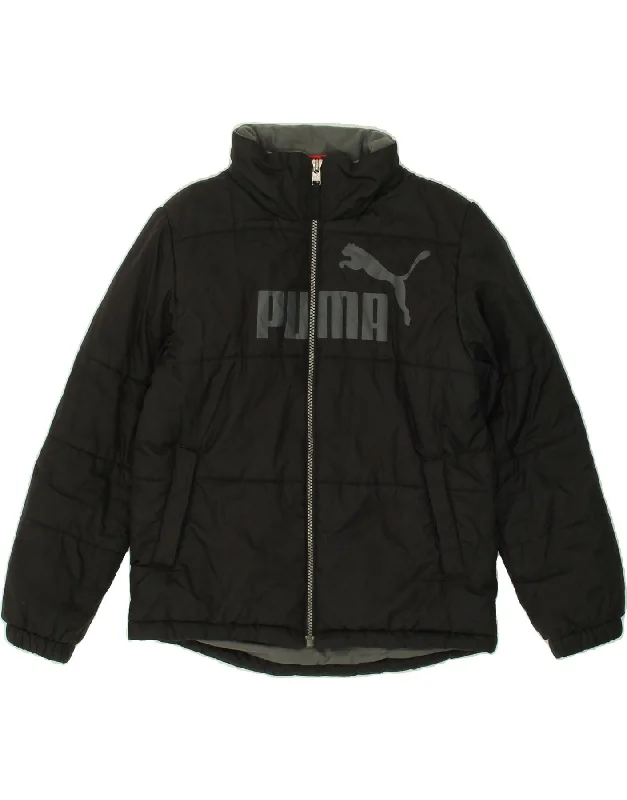 men's sports jackets -PUMA Boys Graphic Padded Jacket 9-10 Years Black