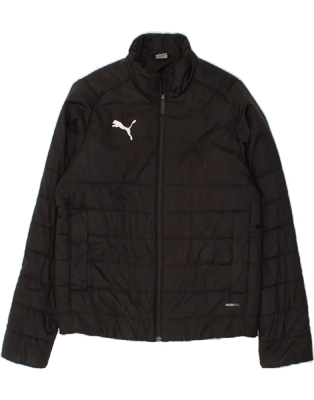 men's sports jackets -PUMA Boys Padded Jacket 13-14 Years Black Polyester