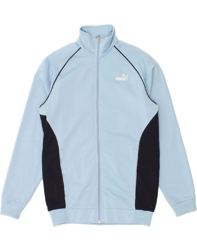 men's heavy insulated jackets -PUMA Boys Tracksuit Top Jacket 13-14 Years XL Blue Colourblock Polyester