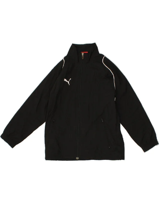 men's wool jackets -PUMA Boys Tracksuit Top Jacket 9-10 Years Medium Black Polyester