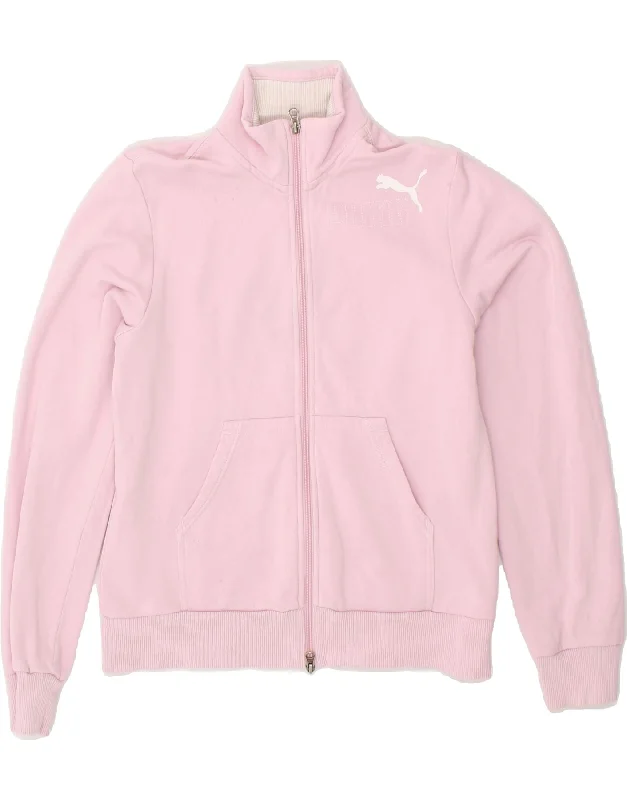 men's custom jackets -PUMA Girls Graphic Tracksuit Top Jacket 14-15 Years 2XL  Pink Cotton