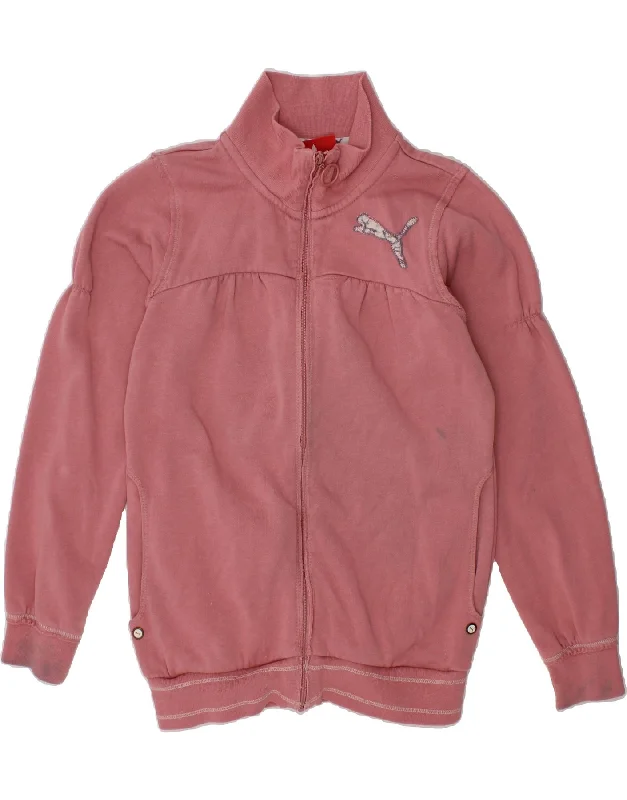 men's waterproof winter jackets -PUMA Girls Tracksuit Top Jacket 5-6 Years Pink Cotton