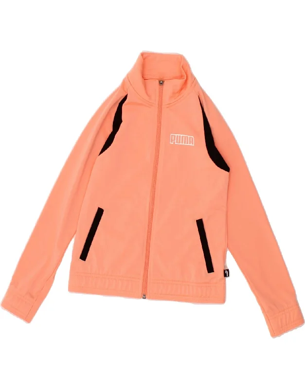 men's heavy-duty jackets -PUMA Girls Tracksuit Top Jacket 9-10 Years Orange Polyester