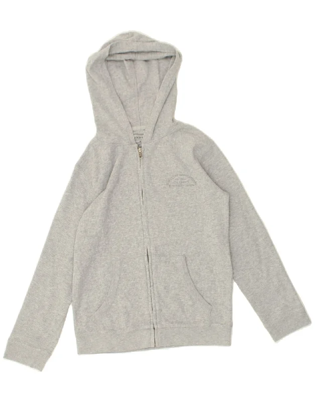 men's cardigan sweaters -QUIKSILVER Girls Regular Fit Zip Hoodie Sweater 11-12 Years Medium Grey