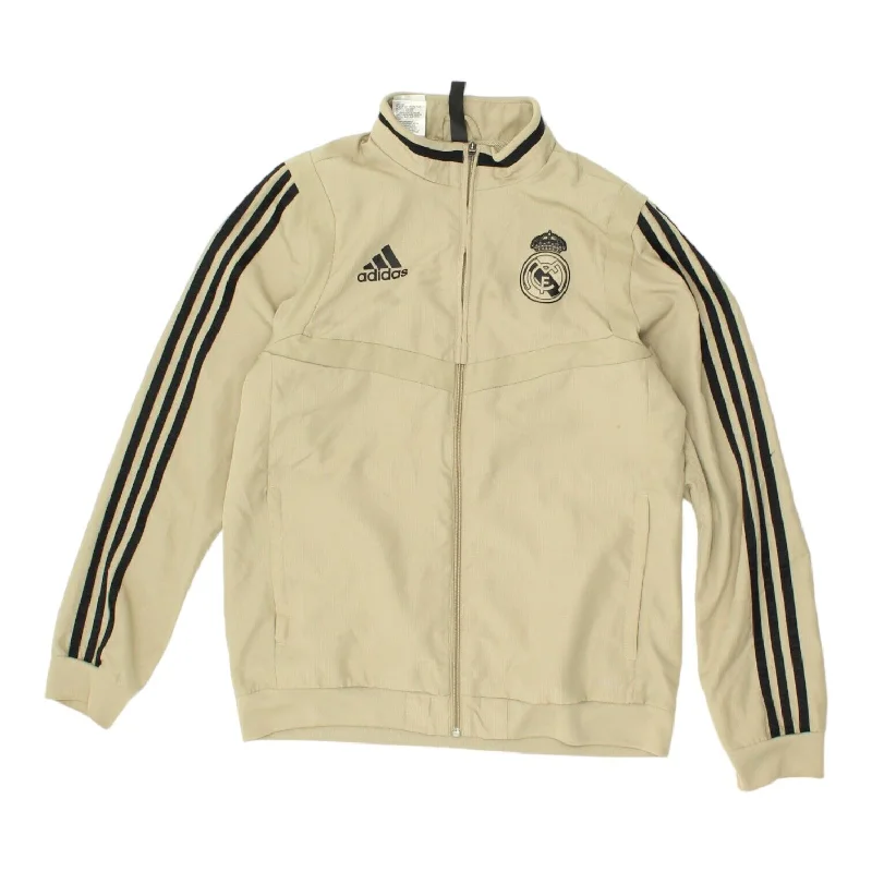 men's multi-pocket jackets -Real Madrid 2019 Adidas Kids Gold Track Jacket | Boys Spanish Football Sports