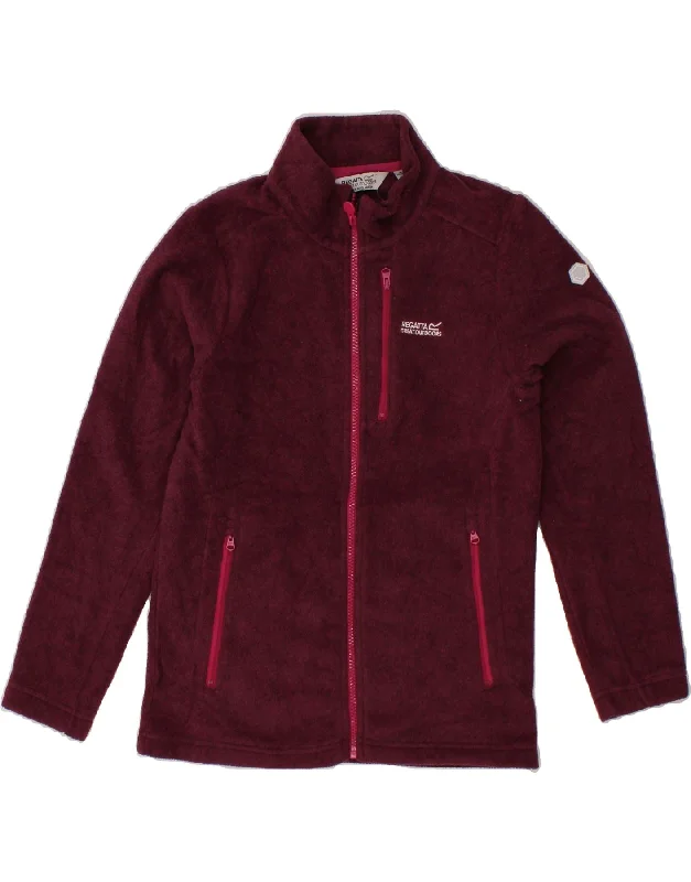 men's thermal jackets -REGATTA Girls Fleece Jacket 13-14 Years Burgundy Polyester