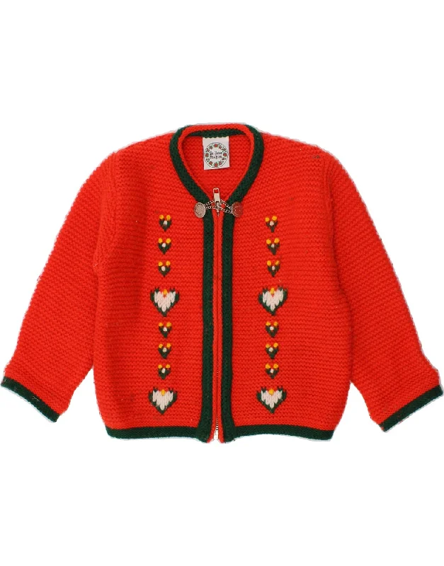 men's colorful sweaters -ST. PETER TRACHTEN Baby Girls Cardigan Sweater 18-24 Months Red Fair Isle