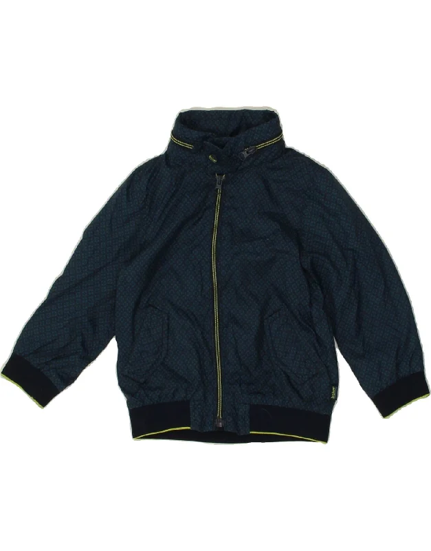 men's rugged jackets -TED BAKER Boys Hooded Windbreaker Jacket 3-4 Years Navy Blue Check