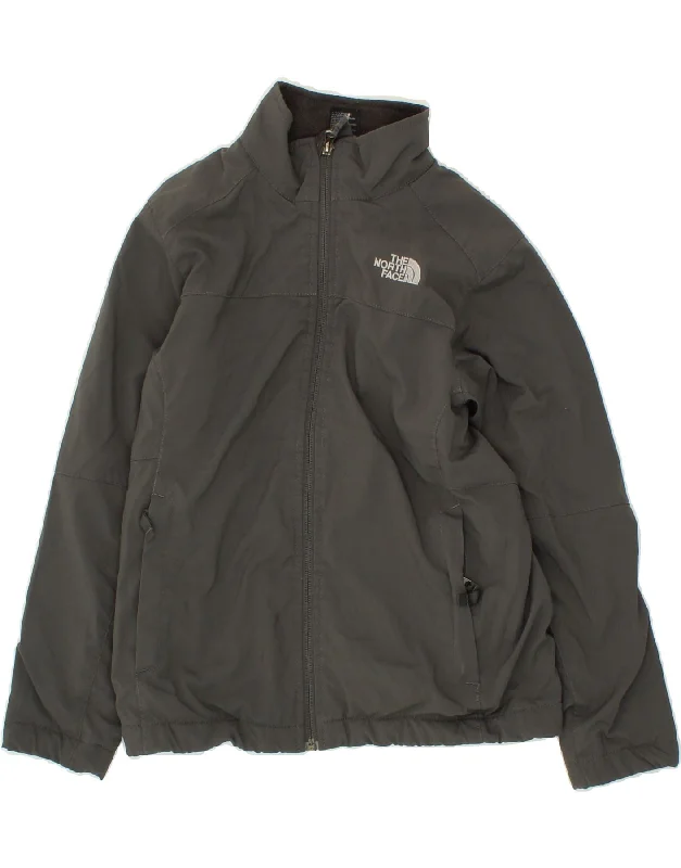 men's urban jackets -THE NORTH FACE Boys Windbreaker Jacket 10-11 Years Grey Polyester