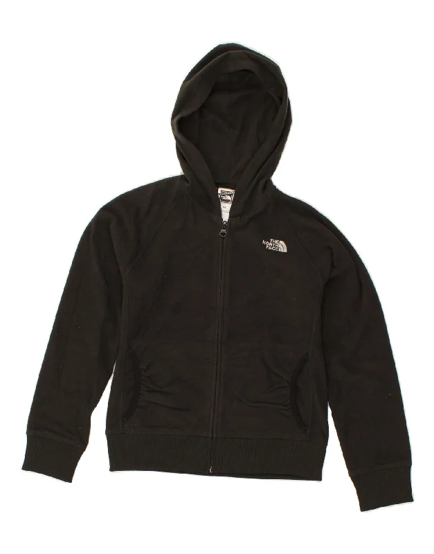 men's stylish cardigans -THE NORTH FACE Girls Zip Hoodie Sweater 9-10 Years Medium Black Polyester