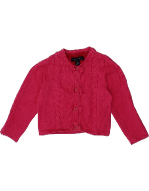 men's premium wool sweaters -TOMMY HILFIGER Girls Cardigan Sweater 2-3 Years Pink Cotton