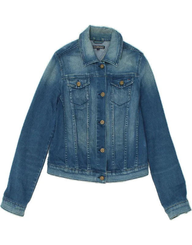 men's formal jackets -TOMMY HILFIGER Girls Denim Jacket 13-14 Years Blue Cotton