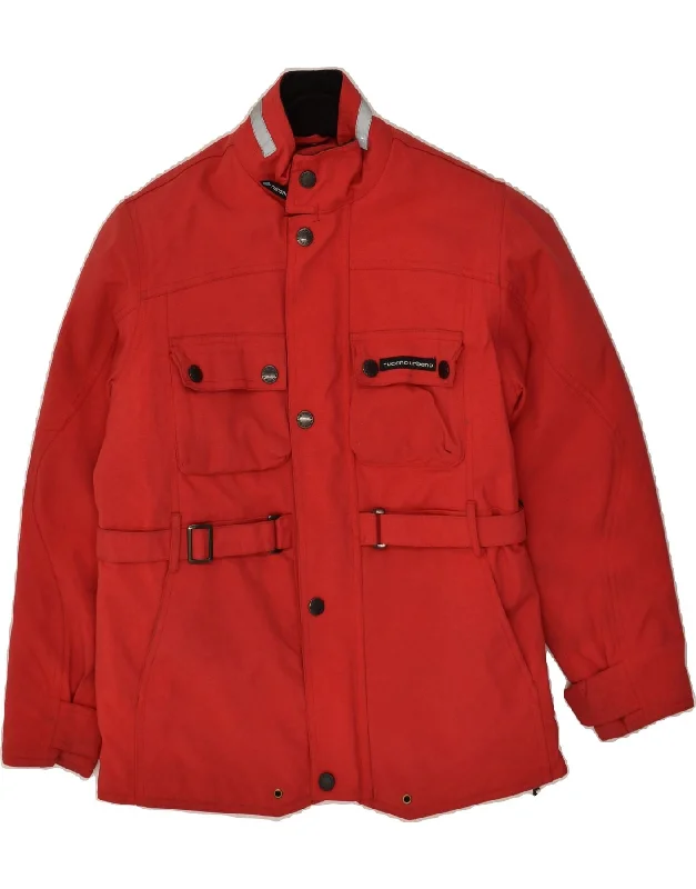 men's long trench jackets -TUCANO URBANO Boys Utility Jacket 11-12 Years Red Nylon