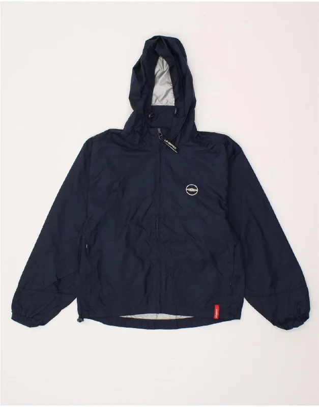 men's wool jackets -UMBRO Boys Hooded Rain Jacket 12-13 Years Small Navy Blue Nylon