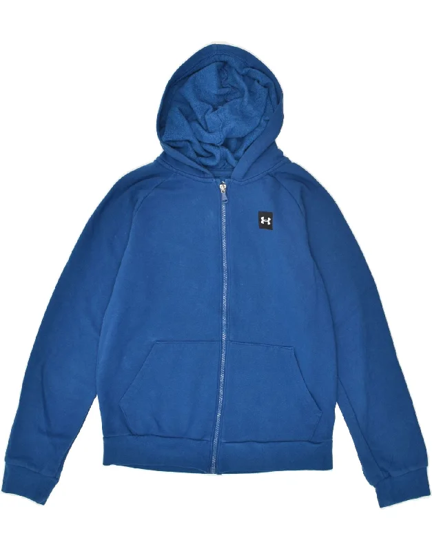 men's cashmere sweaters -UNDER ARMOUR Boys Cold Gear Zip Hoodie Sweater 11-12 Years Large  Blue