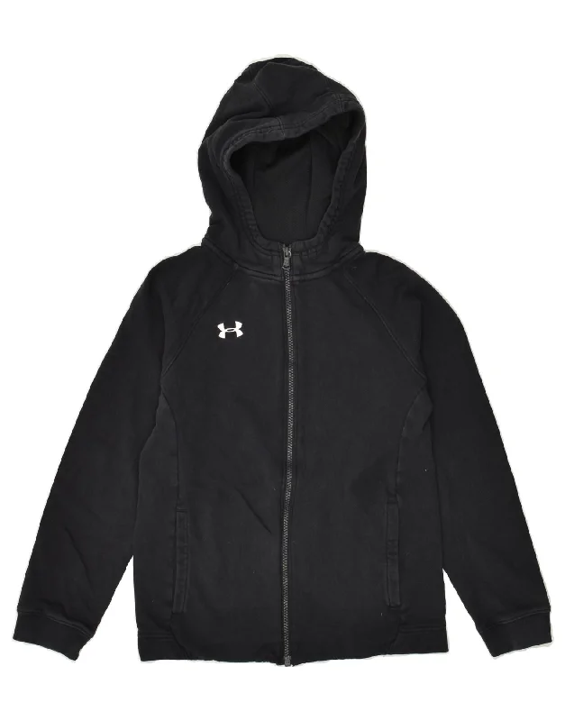 men's oversized sweaters -UNDER ARMOUR Boys Cold Gear Zip Hoodie Sweater 9-10 Years Medium Black