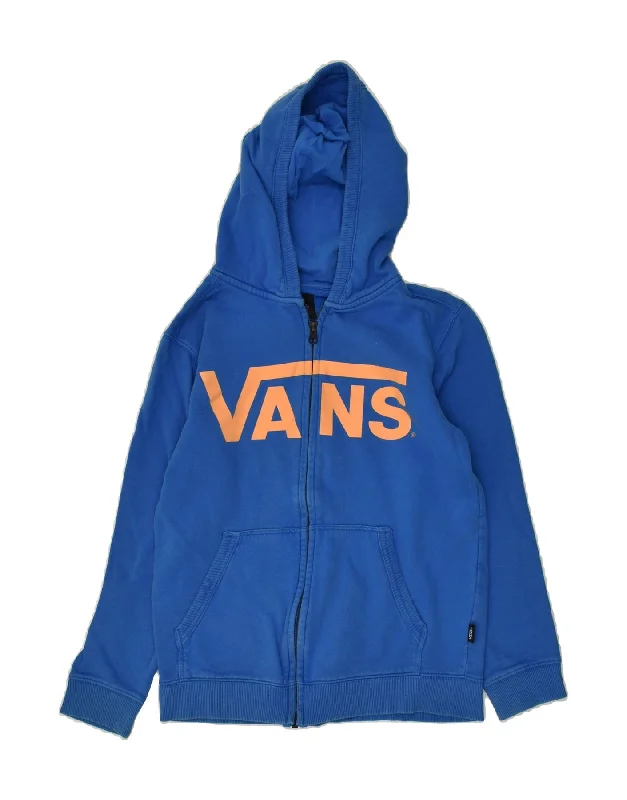 men's modern fit sweaters -VANS Boys Graphic Zip Hoodie Sweater 12-13 Years Medium Blue