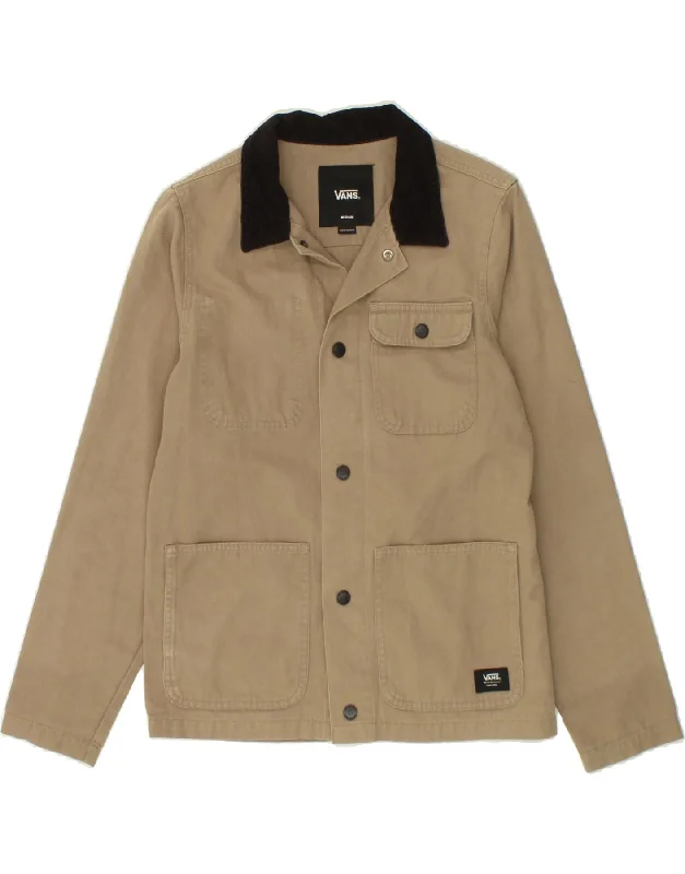 men's fleece jackets -VANS Boys Utility Jacket 12-13 Years Medium Beige Cotton