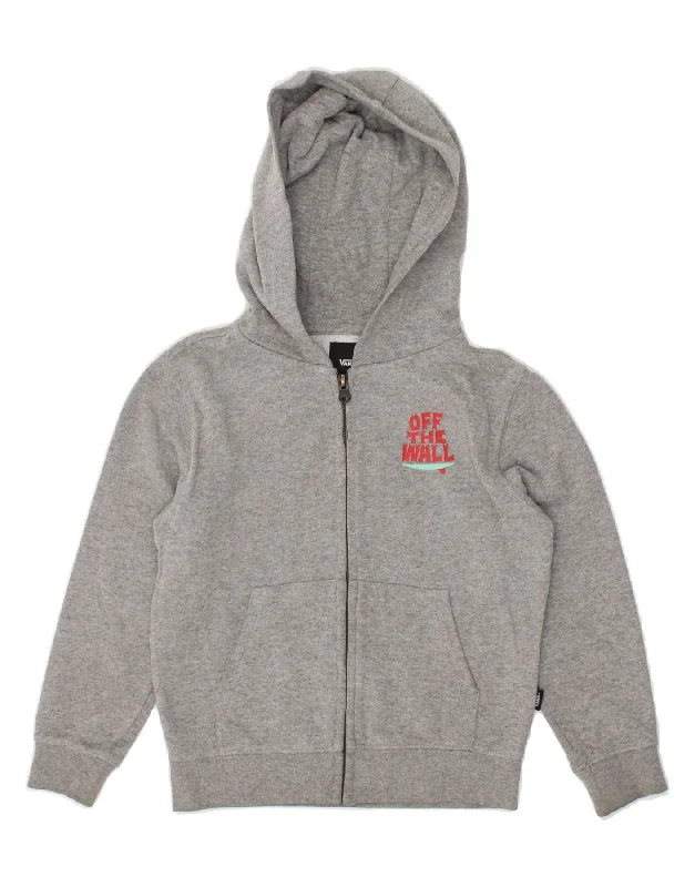 men's knitted pullover sweaters -VANS Girls Graphic Zip Hoodie Sweater 3-4 Years Grey