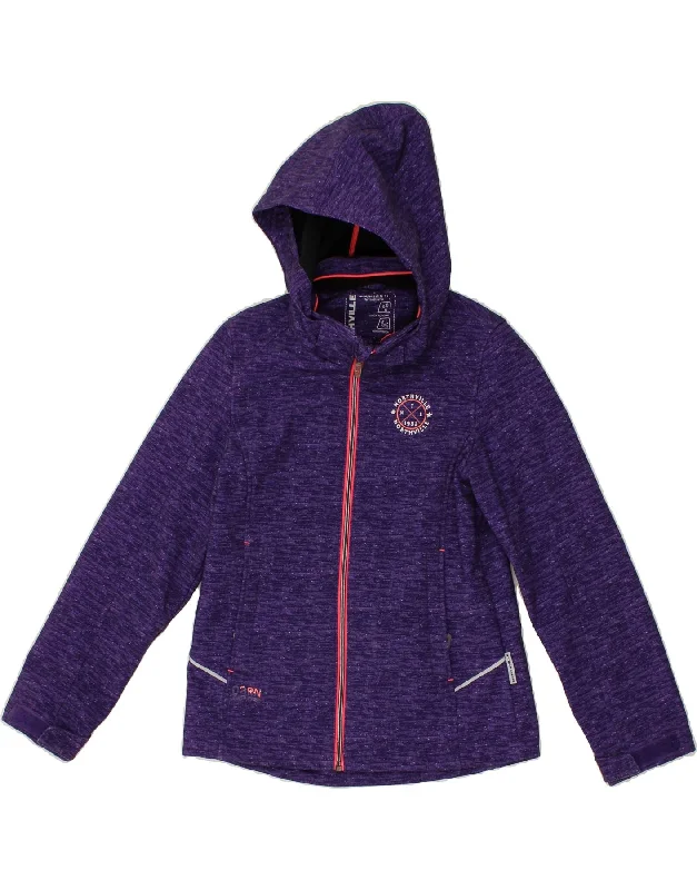 men's functional winter jackets -VINTAGE Girls Hooded Windbreaker Jacket 9-10 Years Purple Flecked