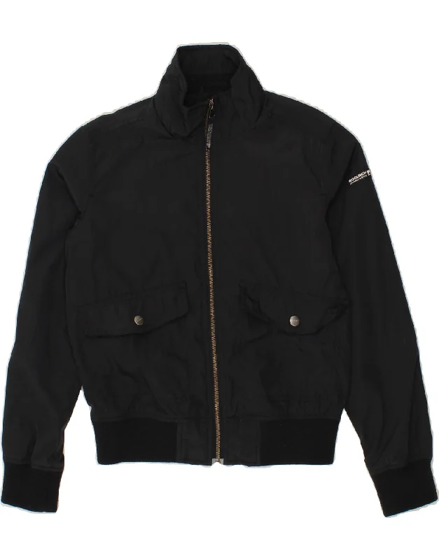 men's versatile jackets -WOOLRICH Boys Bomber Jacket 9-10 Years Black Polyester